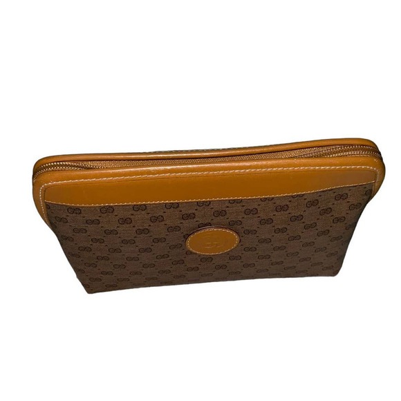 Gucci Vintage Brown GG Guccissima Canvas Medium Cosmetic Case Clutch - Picture 6 of 16